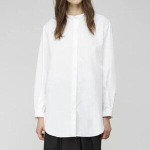 Apiece Apart Silk Cotton Print Button Down Shirt Blouse Old Money Quiet Luxury